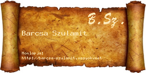 Barcsa Szulamit névjegykártya